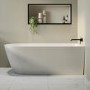 Freestanding Single Ended Right Hand Corner Shower Bath with Chrome Bath Screen with Towel Rail 1650 x 800mm - Amaro