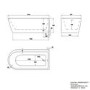 GRADE A1 - Matt Black Freestanding Single Ended Right Hand Corner Bath 1650 x 800mm - Amaro
