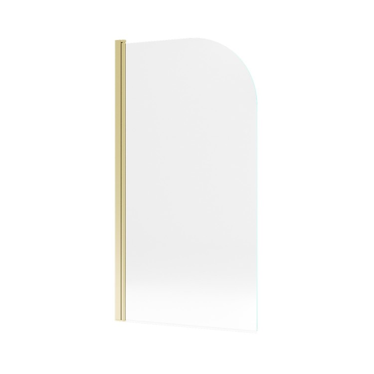 ONLY OPENED - Brushed Brass Hinged Shower Bath Screen 1450 x 775mm - Taurus