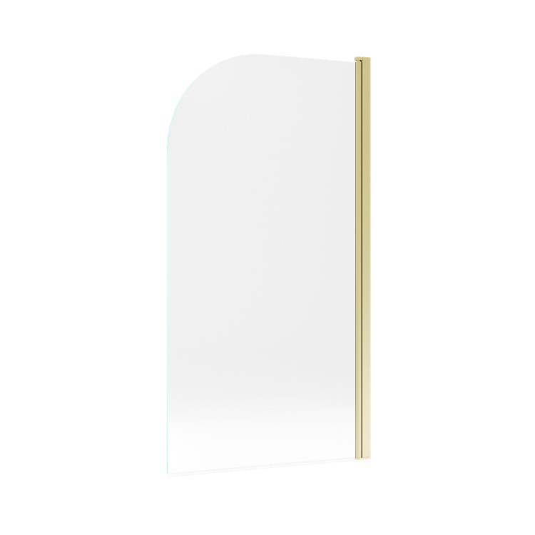 ONLY OPENED - Brushed Brass Hinged Shower Bath Screen 1450 x 775mm - Taurus