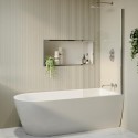 BUN/AMARH1800/97055 Freestanding Shower Bath Single Ended Right Hand Corner with Chrome Bath Screen 1800 x 800mm - Amaro