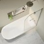 Freestanding Shower Bath Single Ended Right Hand Corner with Chrome Bath Screen 1800 x 800mm - Amaro