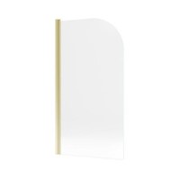 ONLY OPENED - Brushed Brass Hinged Shower Bath Screen 1450 x 775mm - Taurus ONLY OPENED - Brushed Brass Hinged Shower Bath Screen 1450 x 775mm - Taurus