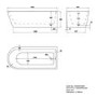 Freestanding Shower Bath Single Ended Right Hand Corner with Brass Bath Screen 1800 x 800mm - Amaro