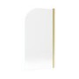 ONLY OPENED - Brushed Brass Hinged Shower Bath Screen 1450 x 775mm - Taurus