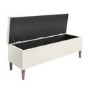 Cream Fabric Ottoman Hallway Bench with Storage - Amara