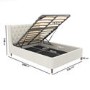 Cream Upholstered Small Double Ottoman Bed with Legs - Amara