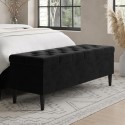 AMR010BB Ottoman Storage Blanket Box in Black Velvet - Amara