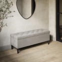 BUN/AMR013BB/96727 Beige Velvet Ottoman Hallway Bench with Storage - Amara