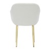 Round Glass Table &amp; 4 Cream Boucle Dining Chairs with Brass legs - Alana Boutique