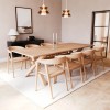Oak Cross Leg Dining Table with 8 Oak Dining Chairs - Anders