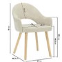 Rectangle Oak Dining Table with 4 Beige Fabric Dining Chairs - Anders