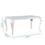 Mirrored 160cm Dining Table Set with White Glass Top & 6 Pink Velvet Chairs