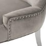 White and Mirrored Dining Table with 6 Mink Velvet Knocker Back Dining Chairs - Jade Boutique