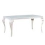 Angelica Mirrored Dining Table with 6 Dining Chairs in Grey Velvet