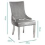 Angelica Mirrored Dining Table with 6 Dining Chairs in Grey Velvet