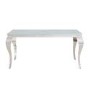 White and  Mirrored Dining Table with 4 Mink Velvet Knocker Back Dining Chairs and Bench - Jade Boutique