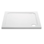 ALMOST PERFECT - 800mm Non Slip White Stone Resin Square Shower Tray - Pearl