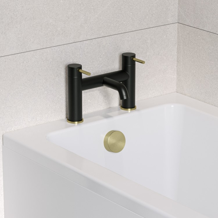 ONLY OPENED - Black & Brass Bath Mixer - Arissa