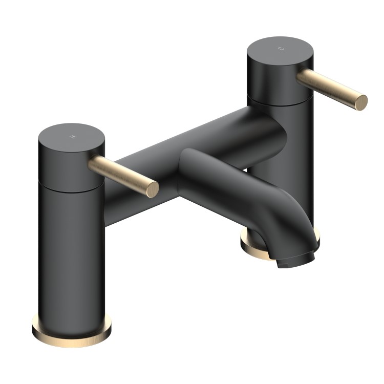 ONLY OPENED - Black & Brass Bath Mixer - Arissa