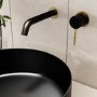 Grade A1 - 2 Tone Black and Brushed Brass Wall Mounted Basin and Bath Tap Pack - Arissa