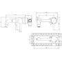 Grade A1 - 2 Tone Black and Brushed Brass Wall Mounted Basin and Bath Tap Pack - Arissa