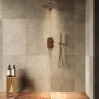 Brushed Bronze 2 Outlet Wall Mounted Thermostatic Mixer Shower Set with Hand Shower - Arissa