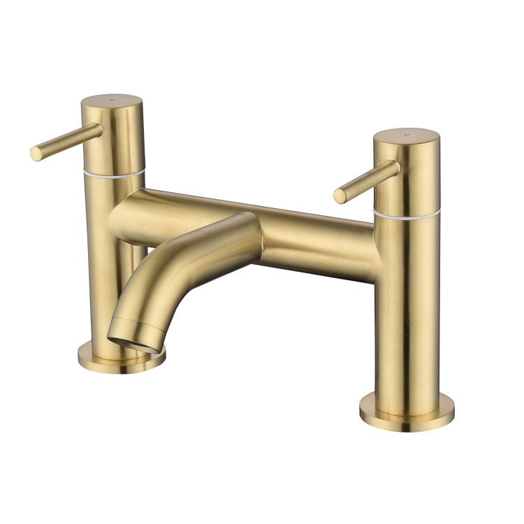 ONLY OPENED - Brushed Brass basin tap and bath filler tap pack - Arissa