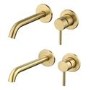 ALMOST PERFECT - Brushed brass wall mounted basin tap and wall mounted bath filler tap pack - Arissa