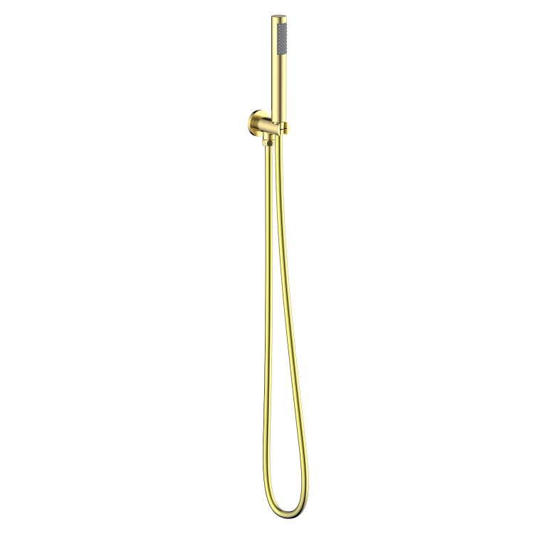 Brushed Brass 2 Outlet Thermostatic Bath Mixer Shower Set With Hand Shower and Bath Filler Spout - Arissa