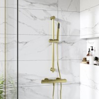 Brushed Brass Thermostatic Mixer Shower Set with Hand Shower  - Arissa Brushed Brass Thermostatic Mixer Shower Set with Hand Shower  - Arissa