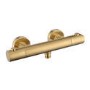 Grade A1 - Brushed Brass Thermostatic Mixer Shower with Slider Riser Rail Kit - Arissa