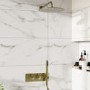 Brushed Brass 2 Outlet Thermostatic Mixer Shower Set With 250mm Wall Mounted Shower Head and Hand Shower - Arissa