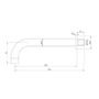 GRADE A1 - Brushed Brass Wall Mounted Bath Spout - Arissa