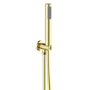 Brushed Brass 2 Outlet Thermostatic Bath Mixer Shower Set With Hand Shower and Bath Filler Spout - Arissa