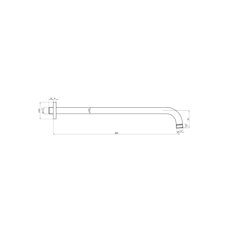 Chrome Dual Outlet Wall Mounted Thermostatic Mixer Shower Set With Hand Shower and Pencil Bath Filler Spout - Arissa