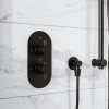 Black Single Outlet Thermostatic Mixer Shower with Hand Shower - Arissa