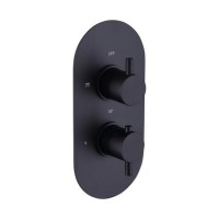 Black 1 Outlet Concealed Thermostatic Shower Valve with Dual Control - Arissa Black 1 Outlet Concealed Thermostatic Shower Valve with Dual Control - Arissa