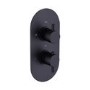 Black 2 Outlet Wall Mounted Thermostatic Mixer Shower Set with Hand Shower and Wall Bracket - Arissa