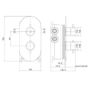 Black 2 Outlet  Ceiling Mounted Thermostatic Mixer Shower Set with Hand Shower - Arissa