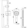 Black Thermostatic Mixer Shower with Slider Riser Rail Kit - Arissa