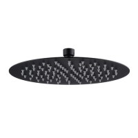 ONLY OPENED - Black 250mm Round Rainfall Shower Head - Arissa