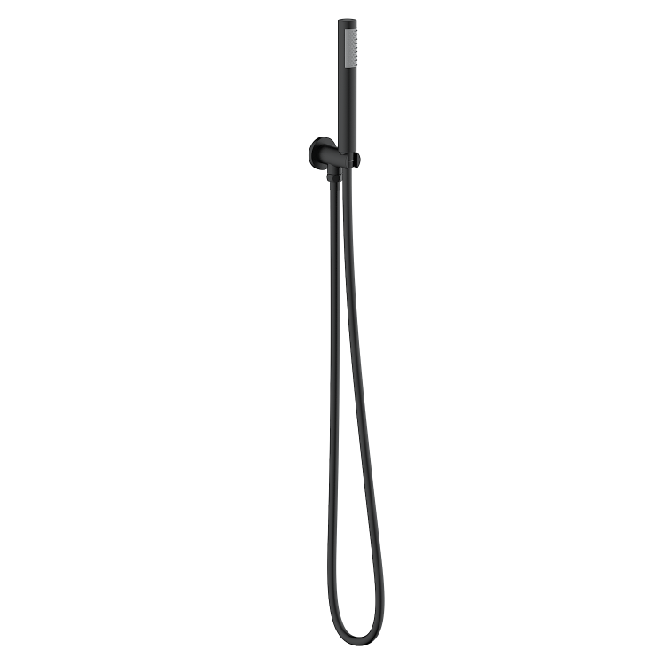 Matt Black 2 Outlet Wall Mounted Thermostatic Mixer Shower Set With Hose - Arissa