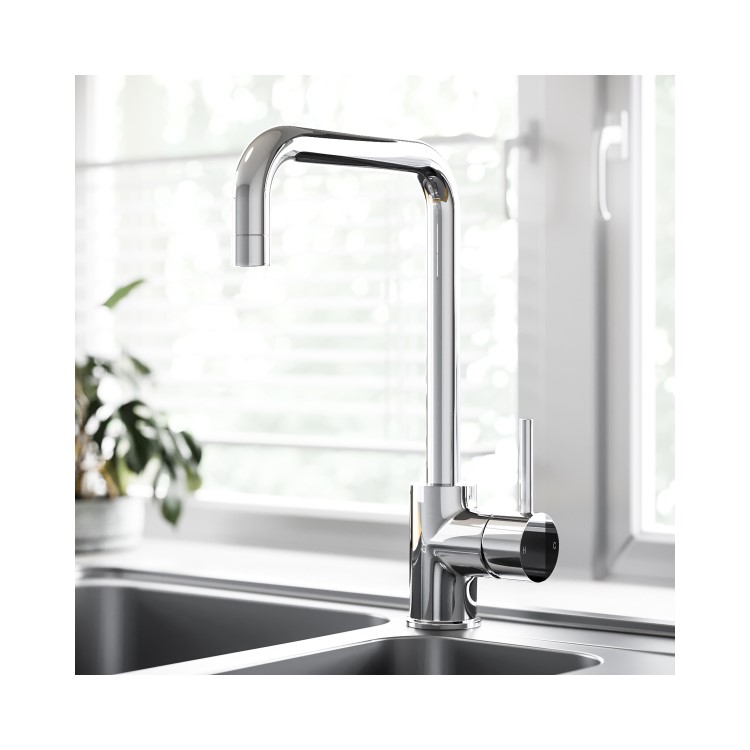 Aria Single Bowl & Elwood Chrome Kitchen Mixer Tap