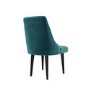 Arno Herringbone Dining Table with 4 Penelope Teal Blue Velvet Dining Chairs