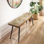 Large Solid Wood Herringbone Hallway Bench - Arno