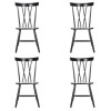 Set of 4 Black Wooden Cross Back Dining Chairs - Asha