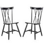 Set of 4 Black Wooden Cross Back Dining Chairs - Asha