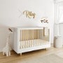White and Wood Nursery Furniture 2-Piece Set including Cot Bed and Changing Table - Astelle
