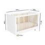 White and Wood Nursery Furniture 2-Piece Set including Cot Bed and Changing Table - Astelle